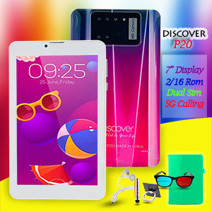 Discover P20, 7Inch Smart Tablet, Dual Sim, 2GB RAM, 16GB ROM, 5G LTE, 3500 mAh Battery P20