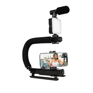 AY-49U U Shaped Video Making Handheld Stabilizer Kit Camera Gimbal for Outdoor Videography Portable Video Camera Accessories C Shape Stabilizer for DSLR Mobile Phones DV