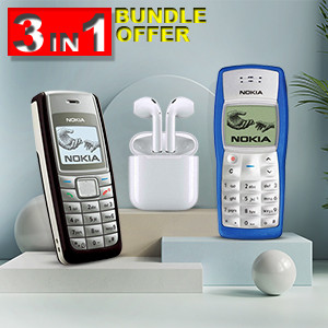 3in1 Bundle offer, Nokia 1100, Nokia 1112, TWS Bluetooth airpods.  3in1