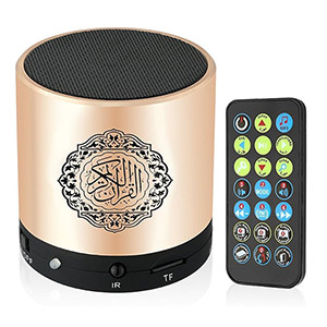 SQ200 Remote Control Bluetooth Quran Speaker,Portable Bluetooth Quran Speaker MP3 Player 8GB TF FM Quran Koran Translator USB Rechargeable Speaker Makkah hajj Gifts -Glod
