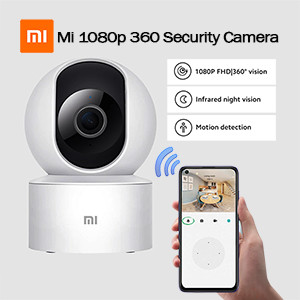 Mi 360 Degree Security Camera, 1080p High Definition, 360 Degree Panorama Vision, Infrared Night Vision, AI Human Detection Mi1080p