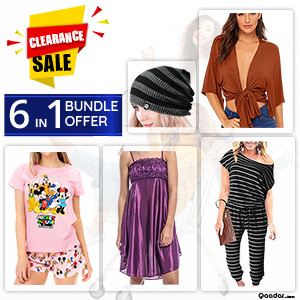 6 In Bundle Stock Clearing Sale, Mickey Ladies Night Wear, Front Tie  Blouse, Silky Silk Ladies Night Wear, Woman's Jump Suit, Winter Cap. 6in1