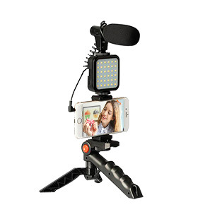 Vlogging Kit for Video Making with Bluetooth Remote, Mic, Mini Tripod Stand, LIGHT Tripod Kit - VLOGKT