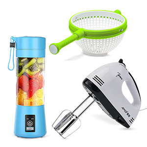 Kitchen Set 3 in 1 Bundle Offer- Egg beater - Mini Juicer - Vegetable Spinner