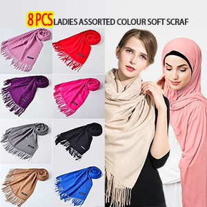 8 pieces assorted color Indian Soft Scarf pashmina shawl