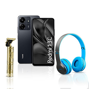 3 in 1 Bundle - Redmi 13C 8 GB RAM 256 ROM with Vintage Trimmer and P47