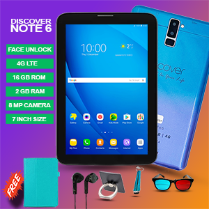 Discover Note 6, 4GLTE, Face Unlock, 16 GB ROM, 2 GB ROM